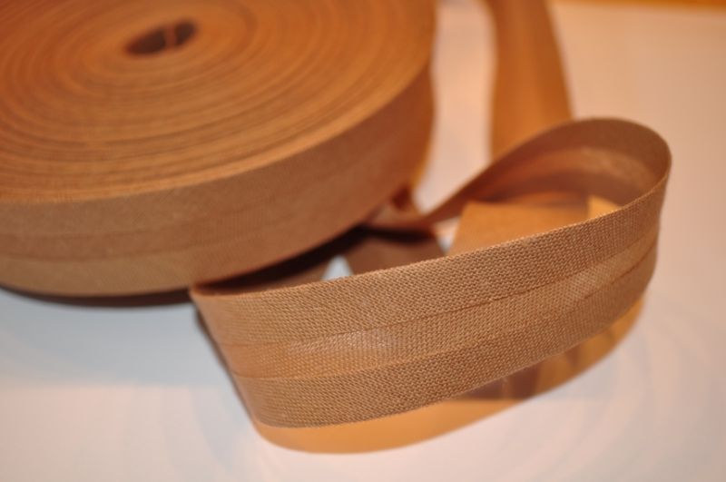 Schrägband gefalzt 20 mm hellbraun