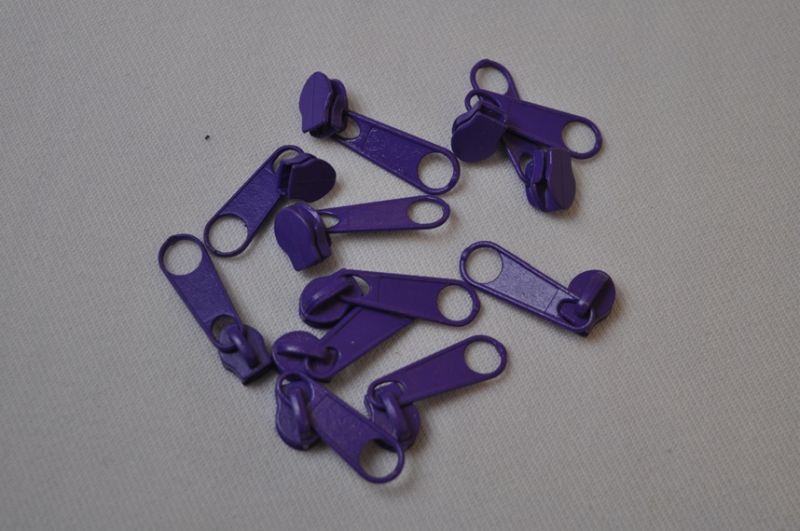 Schieber/Zipper 3 mm Reißverschluss lila