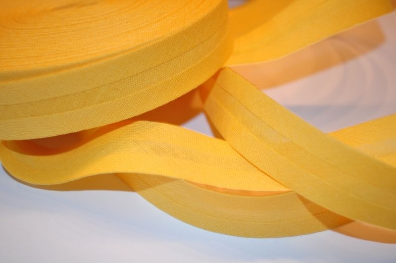 Schrägband gefalzt 20 mm gelb