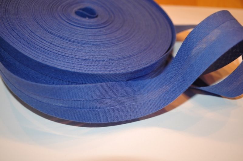 Schrägband gefalzt 20 mm blau