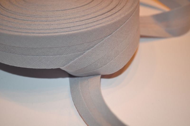 Schrägband gefalzt 20 mm hellgrau