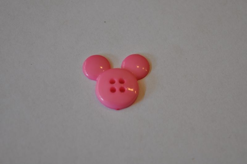 Knopf Maus Kopf rosa