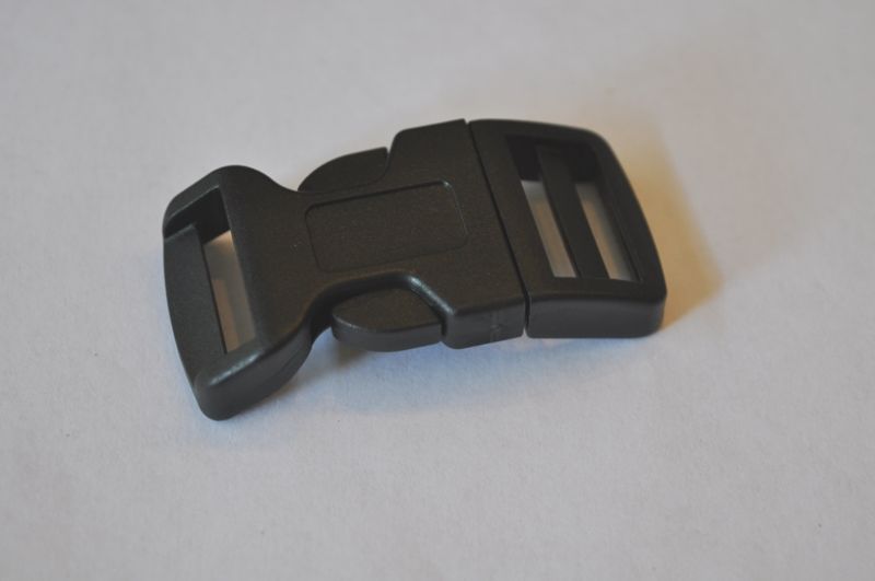 Steckschnalle 20mm gebogen schwarz