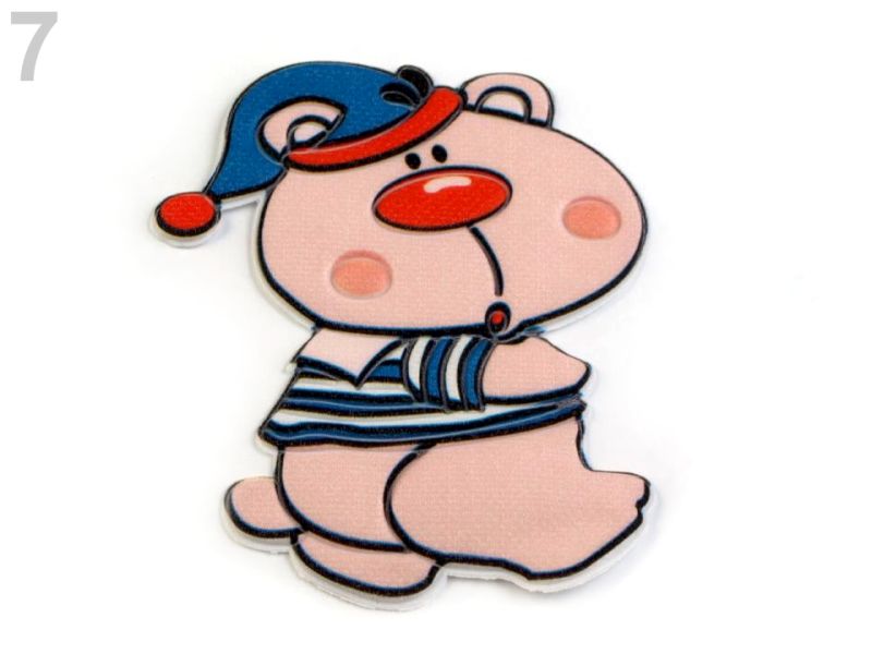 Applikation/Bügelbild Bär mit Mütze PVC