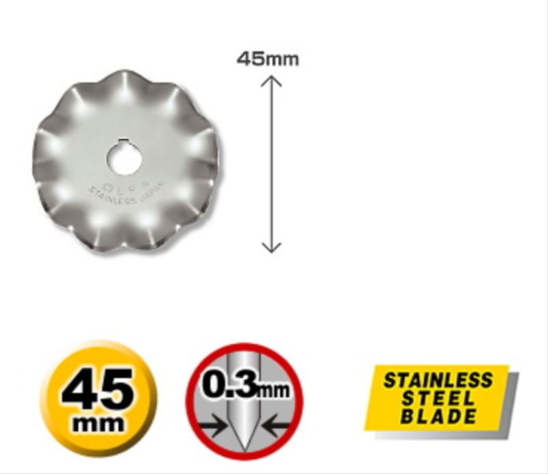 Ersatzklinge für Olfa 45mm Wellenschnitt