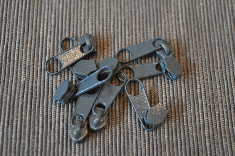 Schieber/Zipper 3 mm Reißverschluss grau/blau