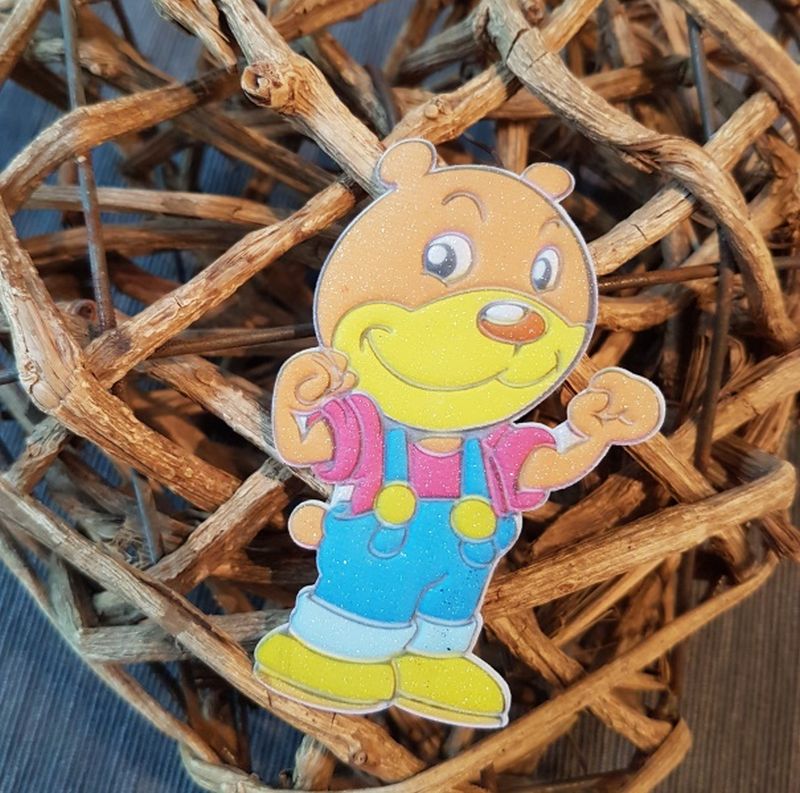 Applikation/Bügelbild Bär Hose türkis