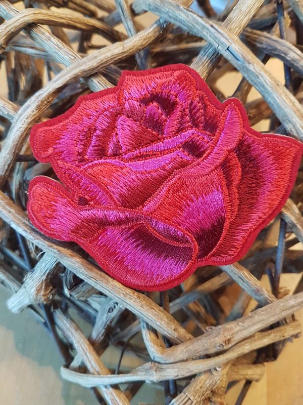 Applikation/Bügelbild Rosen pink