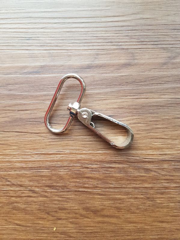 Karabinerhaken 40mm Silber Breit