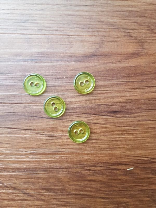 Knopf 11mm Uni durchsichtig/grünlich