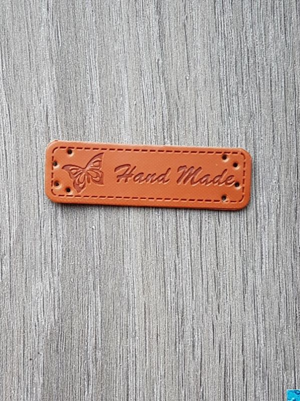 Ekoleder Etikett Handmade Braun 1