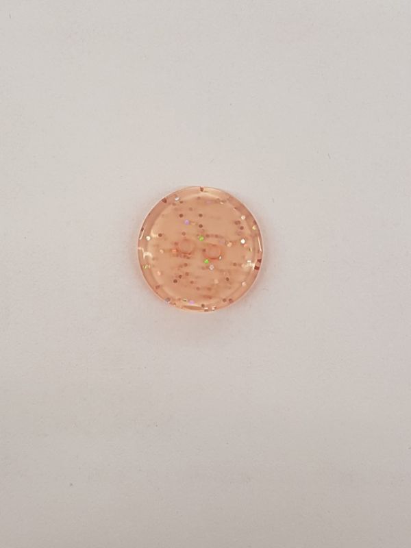 Polyester Knopf 2-Loch Glitzer apricot 15mm