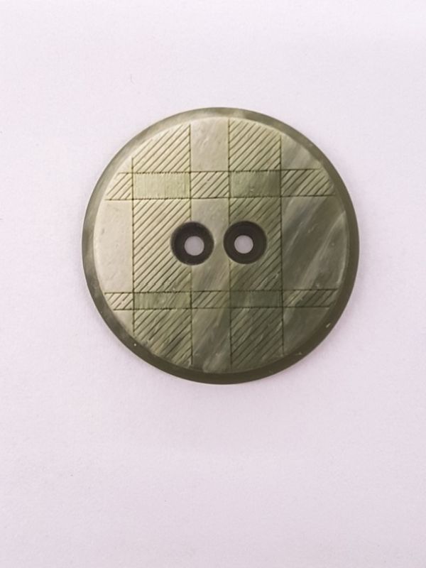 Knopf 18mm Polyester Karo Farbverlaufgrün