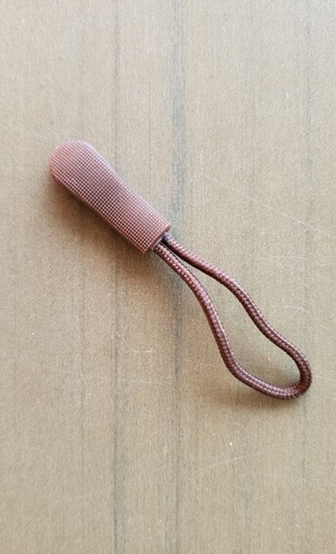 Reißverschluss Zipper Anhänger leder braun