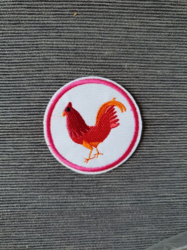 Applikation Bügelbild Kreis Hahn