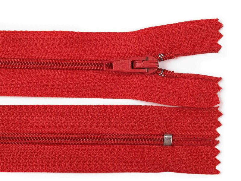 Reißverschluss nicht teilbar 16 cm Rot