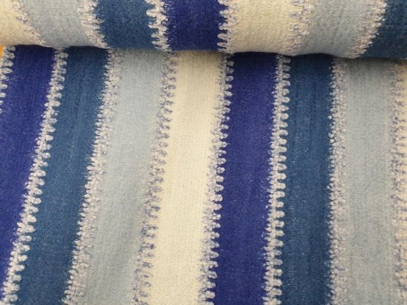 Acryl Strick Patchwork blau