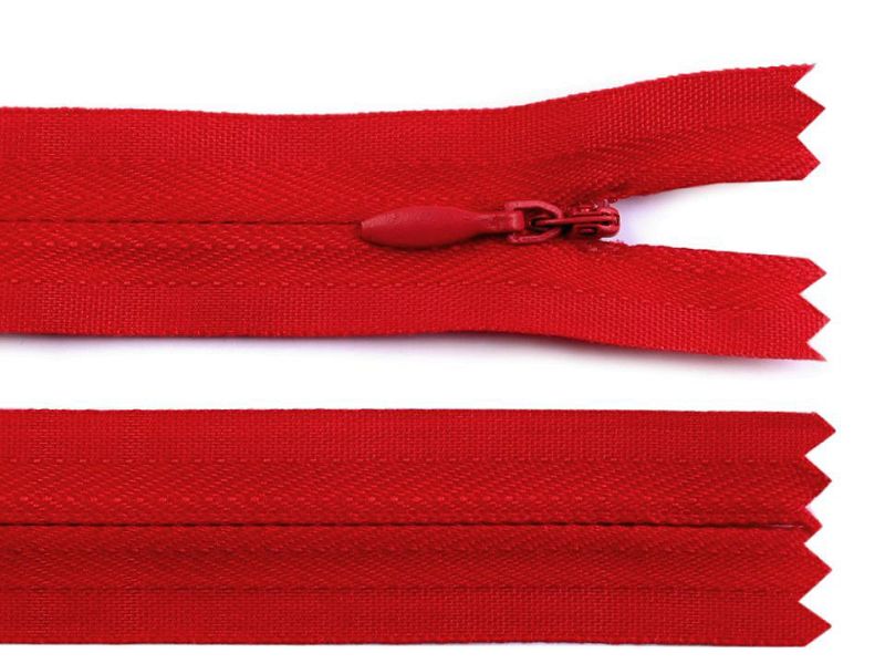 Reißverschluss 25 cm verdeckt 3mm Rot