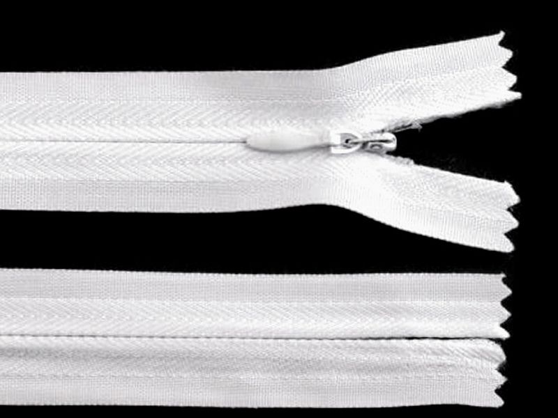 Reißverschluss 30 cm verdeckt 3mm Weiß