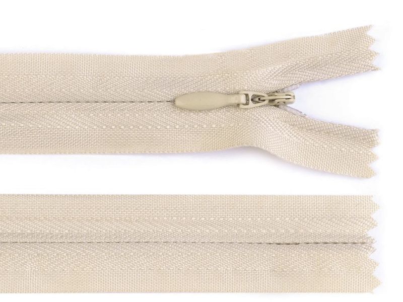 Reißverschluss 50 cm verdeckt 3mm Creme