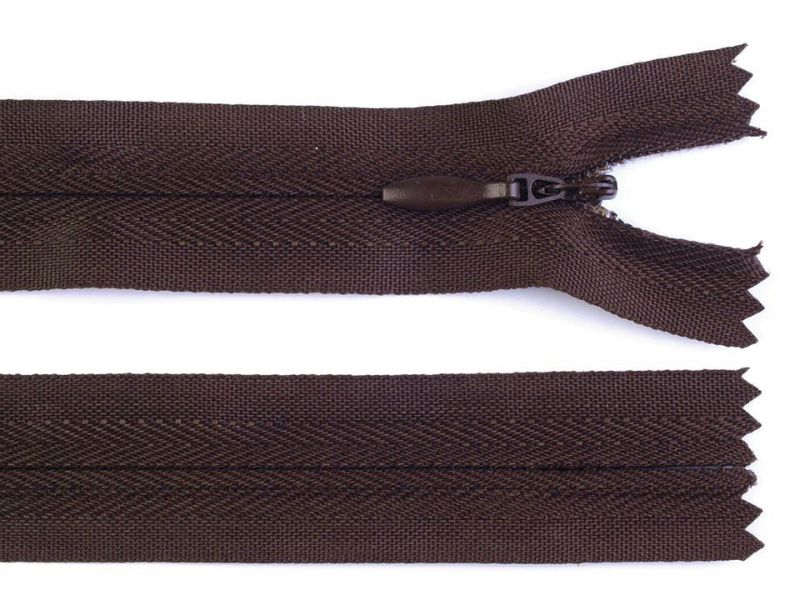 Reißverschluss 55 cm verdeckt 3mm Dunkelbraun