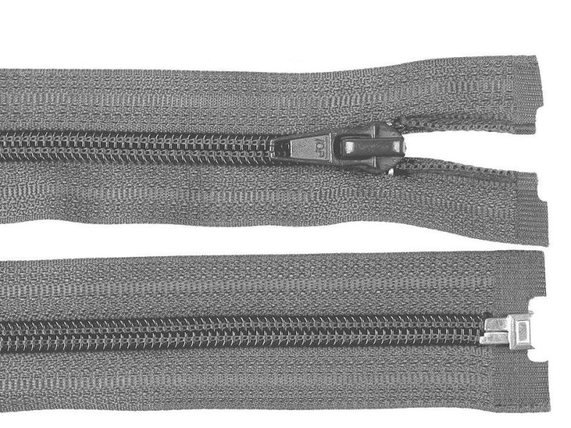 Reißverschluss 70 cm Spirale 5mm Mittelgrau