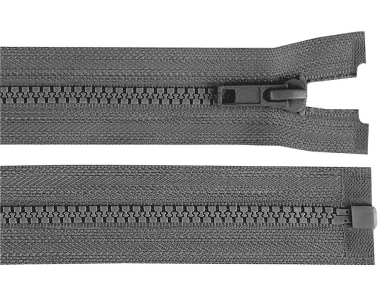 Reißverschluss 75 cm Grob 5mm Mittelgrau