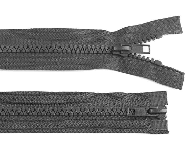 Reißverschluss  85 cm Grob 5mm 2Wege Grau