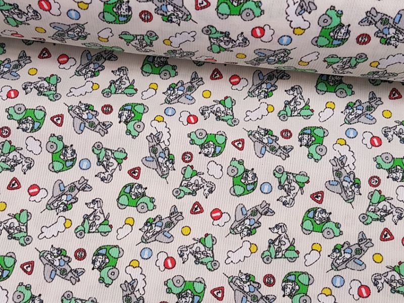 Baumwolle Hunde on Tour grün