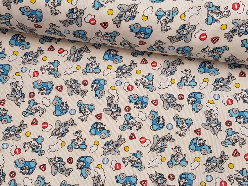 Baumwolle Hunde on Tour blau