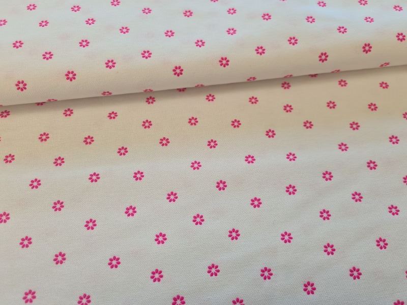 Canvas gepflockte Blümchen Ecru