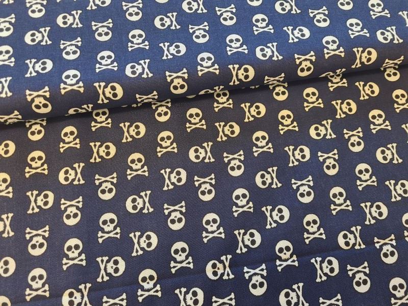 Baumwolle Stof Albator Totenkopf Rot