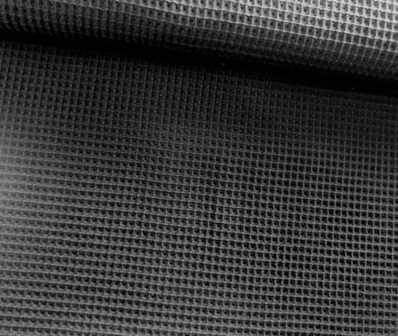 Baumwoll Waffelpique uni schwarz 001