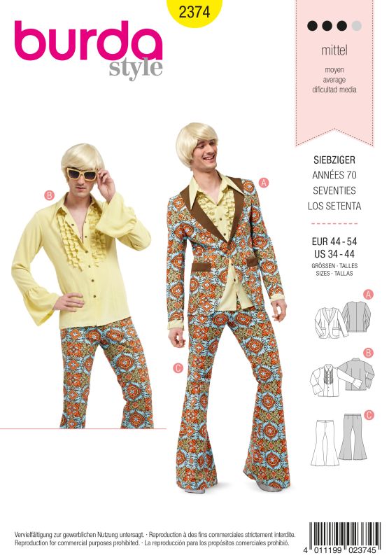 Schnittmuster Siebziger Burda 2374