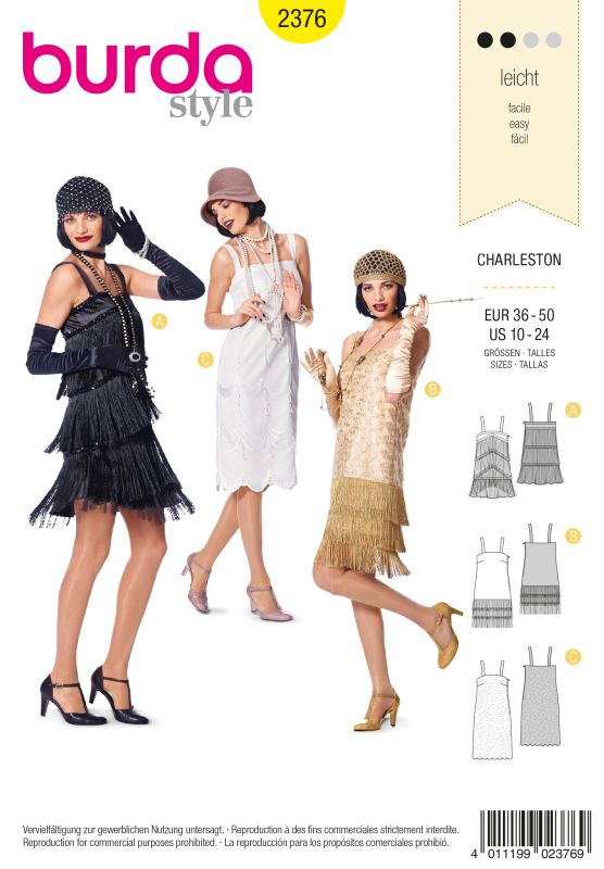 Schnittmuster Charleston Burda 2376