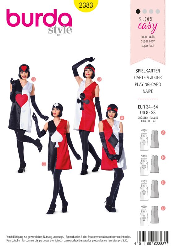 Schnittmuster Kartenspiel Burda 2383