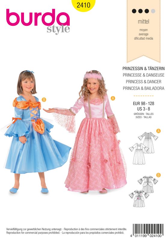 Schnittmuster Prinzessin, Tänzerin Burda 2410