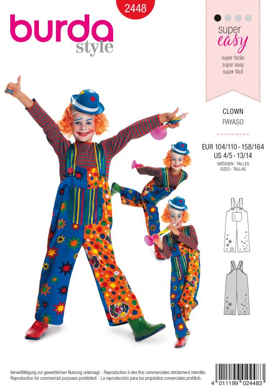 Schnittmuster Clown Burda 2448