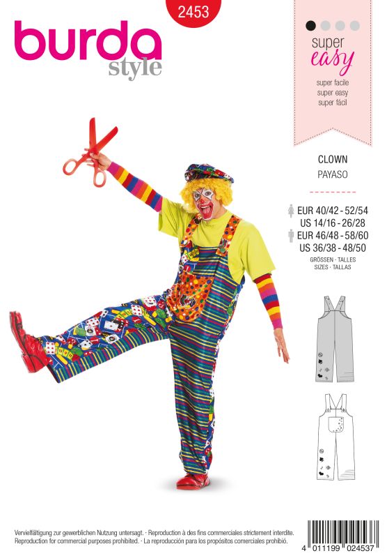 Schnittmuster Clown Burda 2453