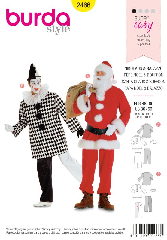 Schnittmuster Nikolaus, Bajazzo Burda 2466
