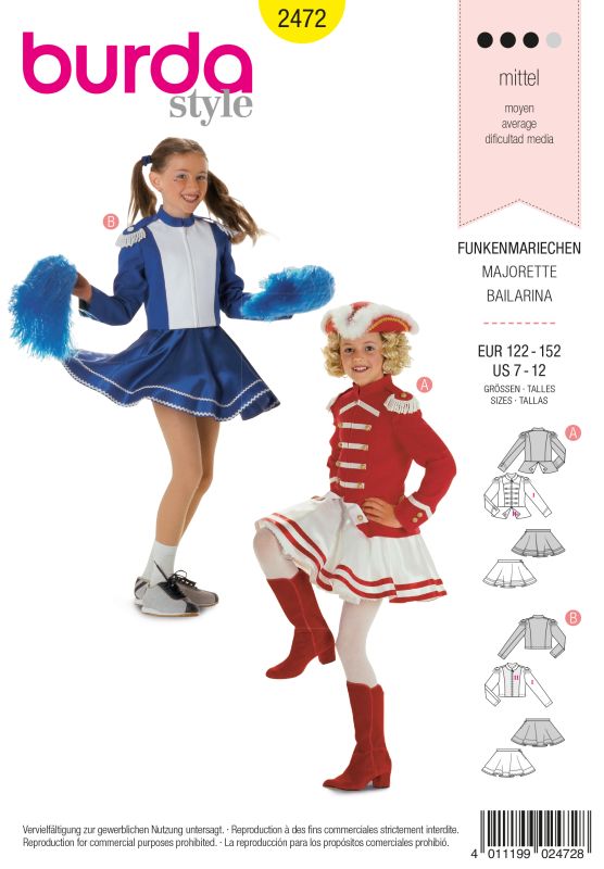 Schnittmuster Funkenmarie Burda 2472