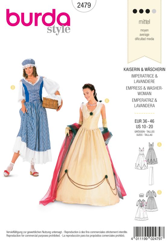 Schnittmuster Kaiserin, Wäscherin Burda 2479