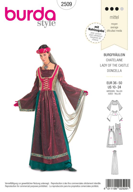 Schnittmuster Burgfräulein Burda 2509