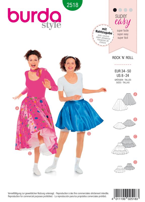 Schnittmuster Rock'n Roll Burda 2518