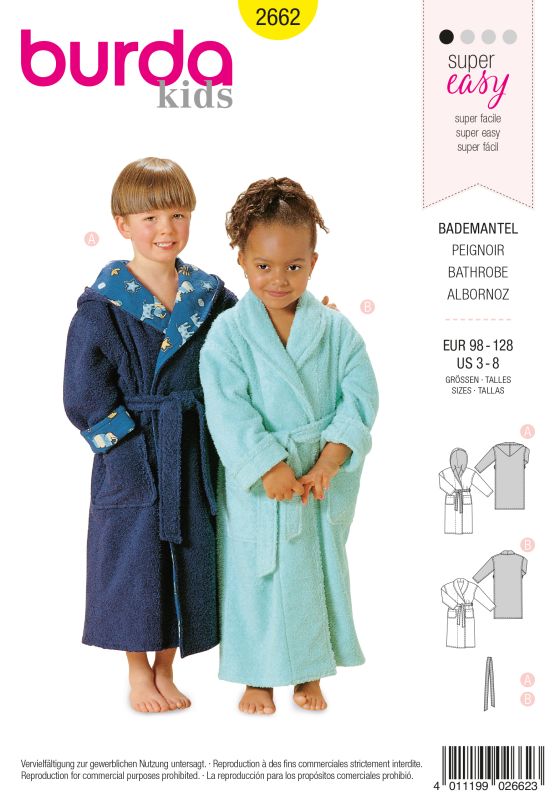 Schnittmuster Bademantel Burda 2662