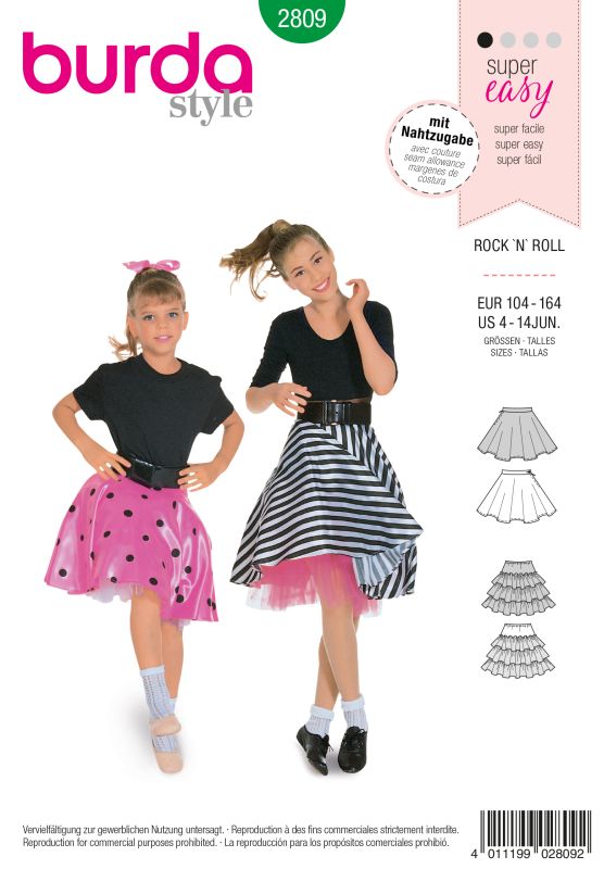 Schnittmuster Tellerrock Burda 2809