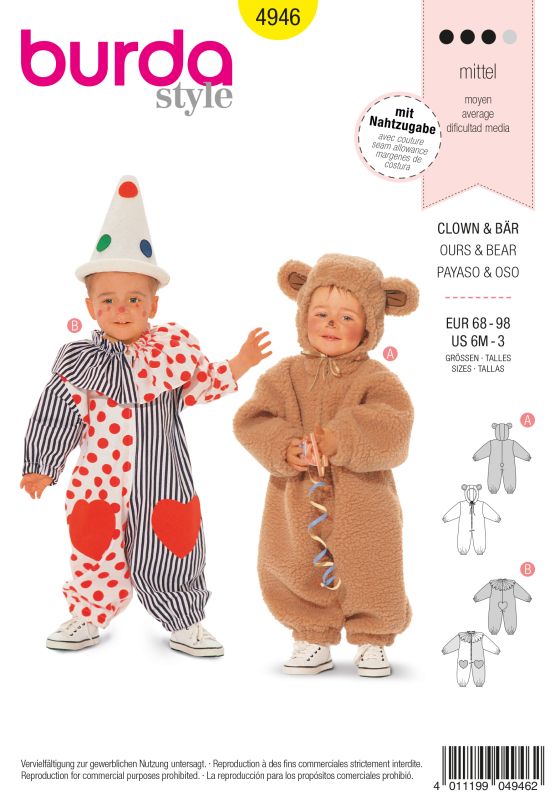 Schnittmuster Baby - Overall Burda 4946