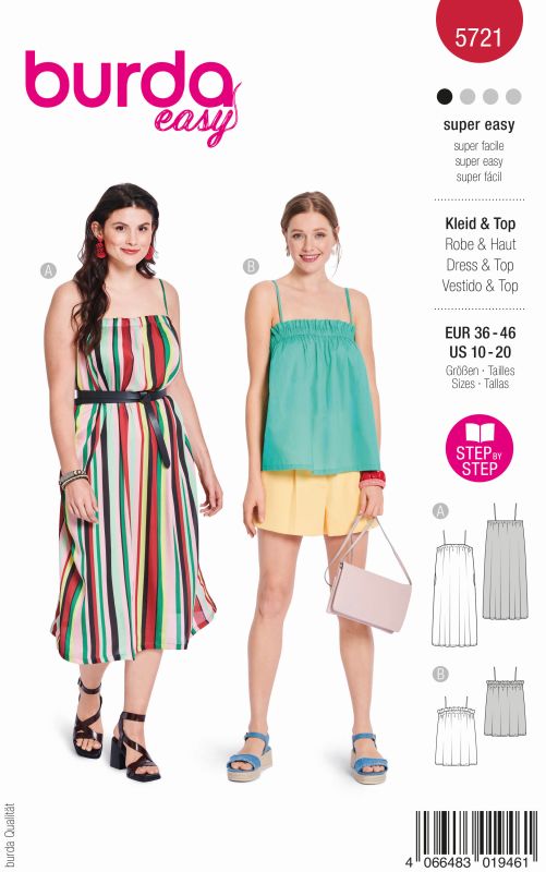Schnittmuster kleid & top Burda 5721