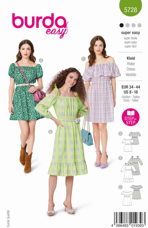 Schnittmuster Kleid Burda 5728