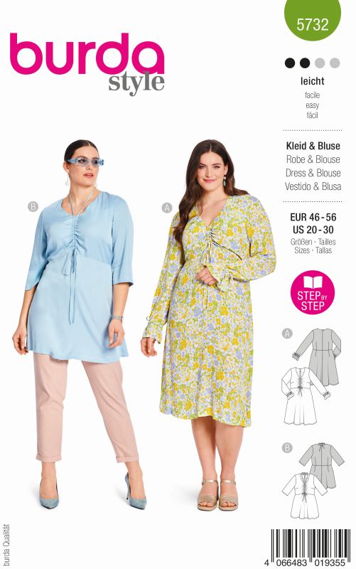 Schnittmuster kleid & bluse Burda 5732